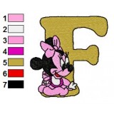 F Minnie Mouse Disney Baby Alphabet Embroidery Design